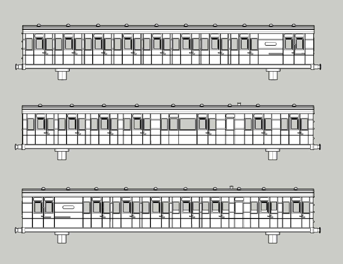 (image for) SECR Birdcage Trio-C Steel Panelled 3 Coach Bundle - Set 600